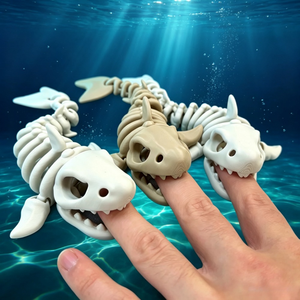 Marine Aquarium Hobby - Dekorasi Akuarium Kerangka Hiu, Ornamen Berartikulasi,