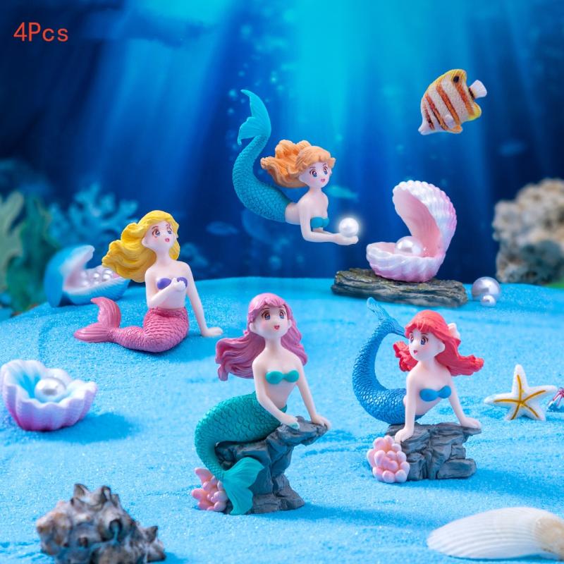 Marine Aquarium Hobby - 4 Buah Patung Miniatur Hiasan Putri